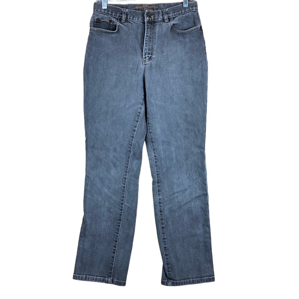 Lauren Jean Company Womens Jeans Black Premium Denim Straight Leg Stretch 8